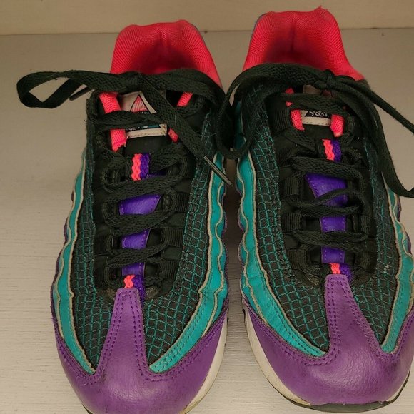 New Nike Air Max 95 Youth Shoes Size 6.5 Y "Blue Lagoon" (Green/Hyper Pink-Rose) - Picture 4 of 9